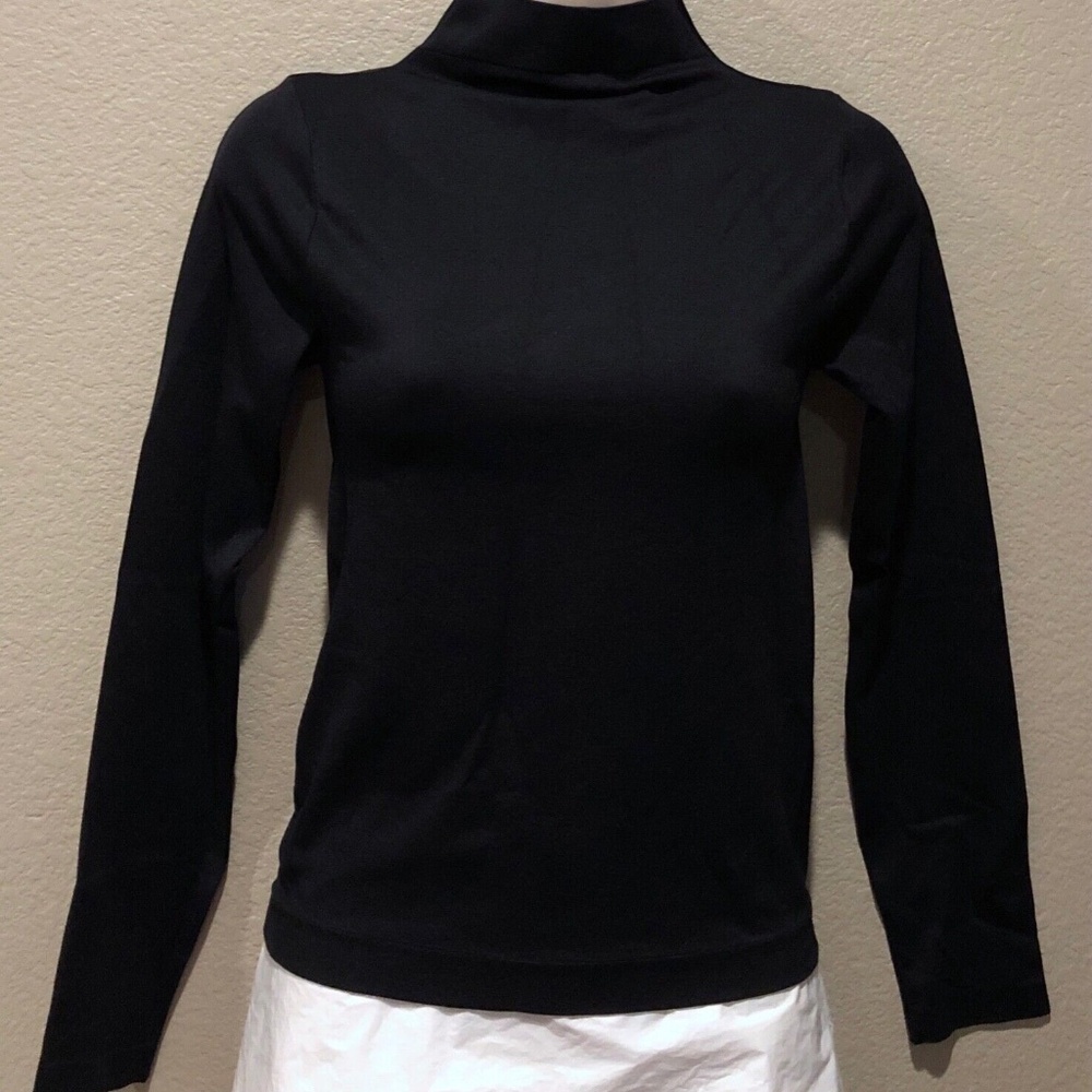 Dynamic Misses/Juniors Black Mock Neck Long Sleeve Stretch Top One Size